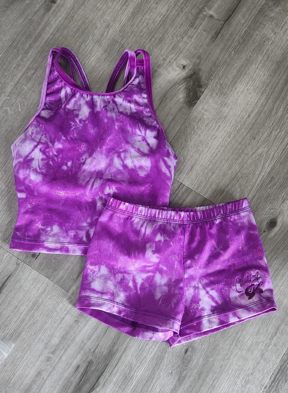 Dance Leotard GK Elite Purple Shimmer  Child Gymnastics Acro Lycra Jazz